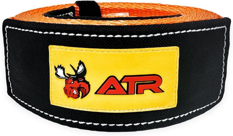 ATR Tree Saver Strap 3.5" x 8ft – 36,000 lbs Break Strength, Heavy Duty Tow Strap for Winch, Off-Road Recovery, Truck, Jeep, Short Polyester Recovery Rope with Loops - Image 1